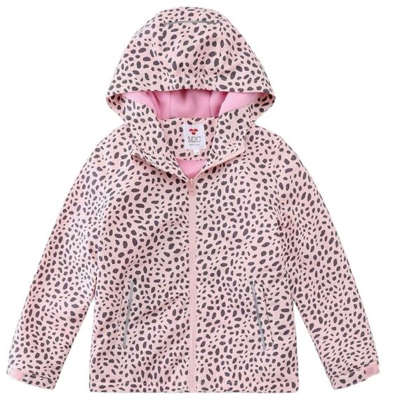 M2C Coat girls size 4/5 pink gray animal print rain windbreaker jacket. - Picture 1 of 16